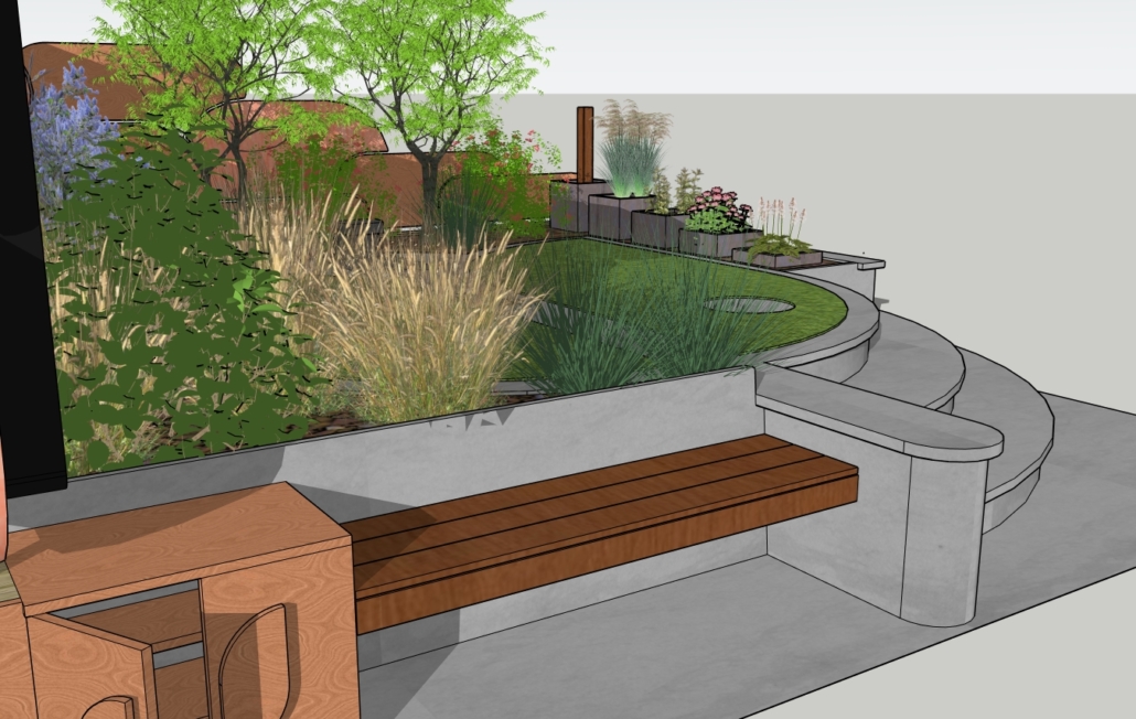 Gardena Smart Garden Chelsea 2017 3D model - UPDATED view of bench & cabinet