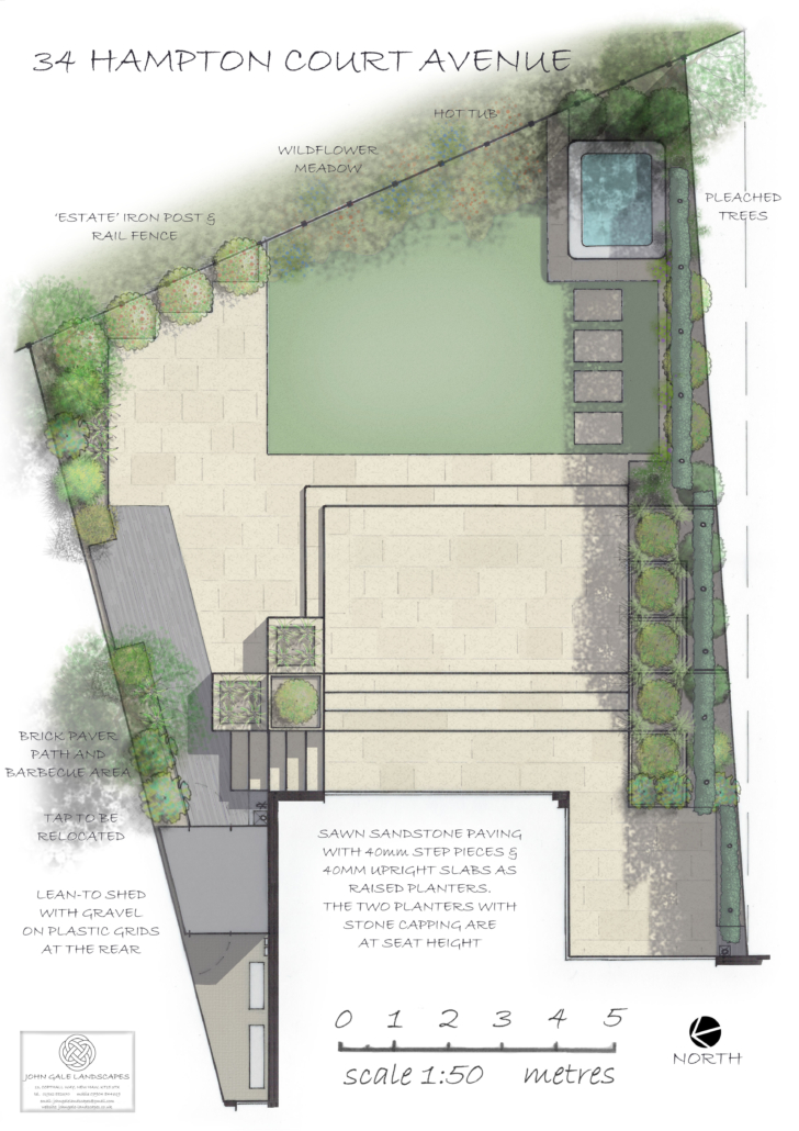 George & Amy rear garden design 1-50 @A3