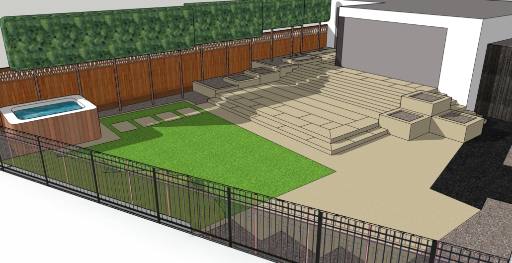 Lacey, George & Amy 3D model - view from left