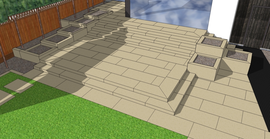 Lacey, George & Amy 3D model - view from left - revised