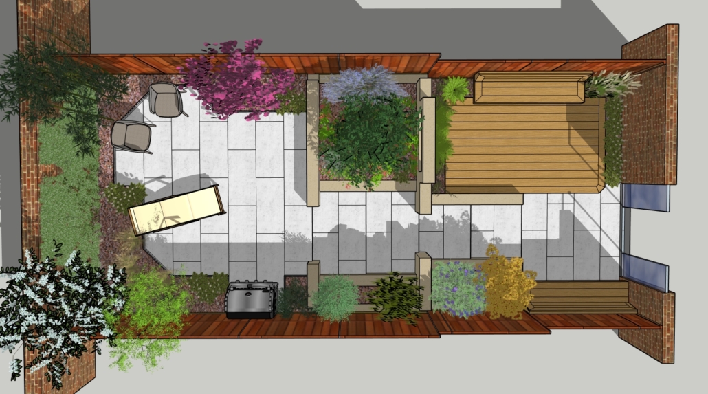 Moore - Design model with planting - from above